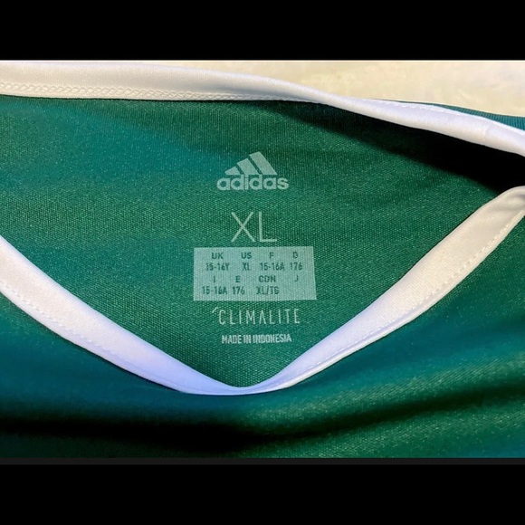 Adidas Boys Sport Shirt Xl, Green, New With Tags - Picture 3 of 5